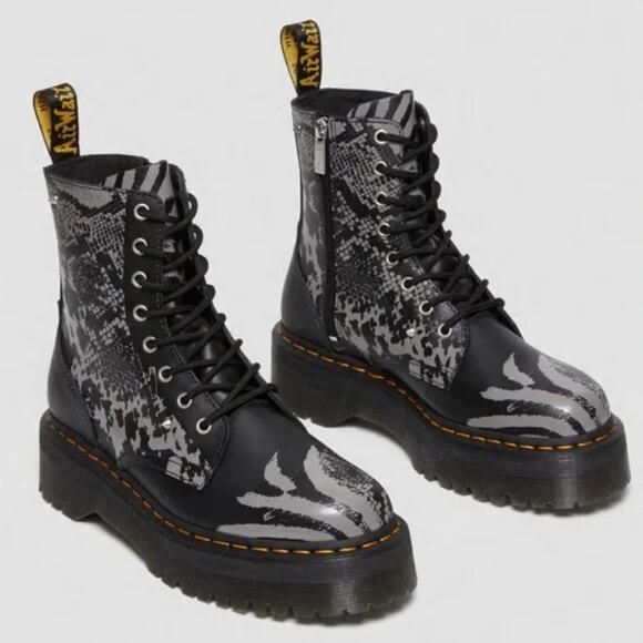 Dr. Martens Shoes - Dr. Martens Jadon Animal Clash Print Leather Unisex Boots men's 5 women's 6 new!